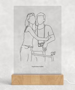 Lampara personalizada con dibujo lineal